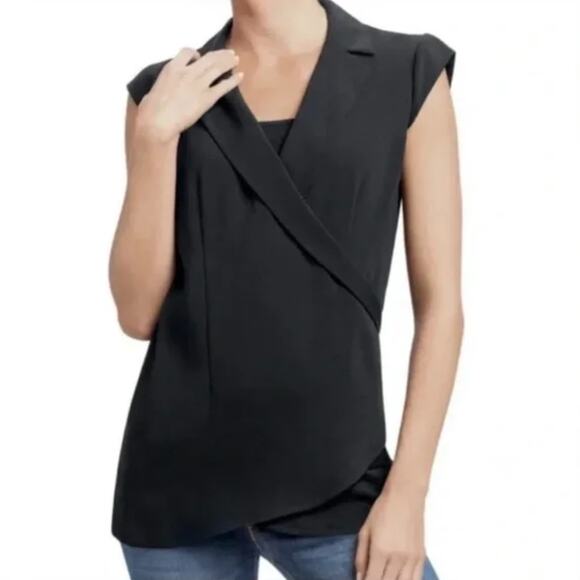 CAbi Pay Day Origami Crossover V-Neck Long Line Top Size XS Style 757 Office - Picture 2 of 10